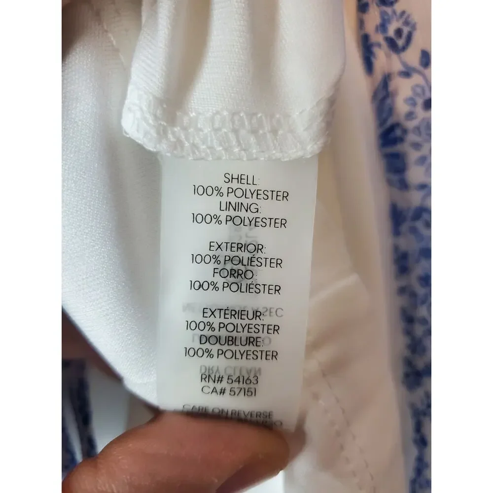 Calvin Klein Blue/White Cami Dress with Topper, NWT, Size 14 - Picture 6 of 6
